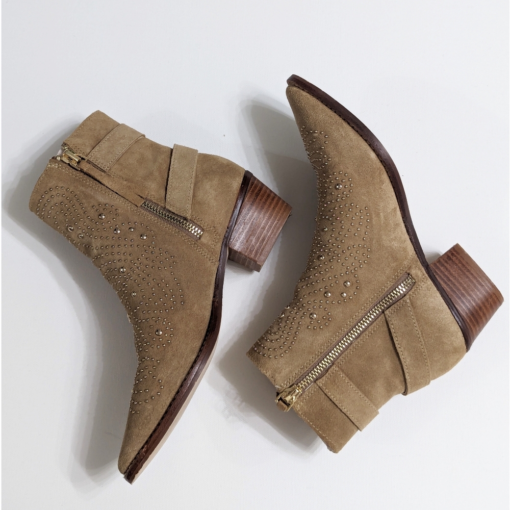 ZARA Suede Studded Ankle Boots With Buckles Women's Size 5 - Picture 6 of 16